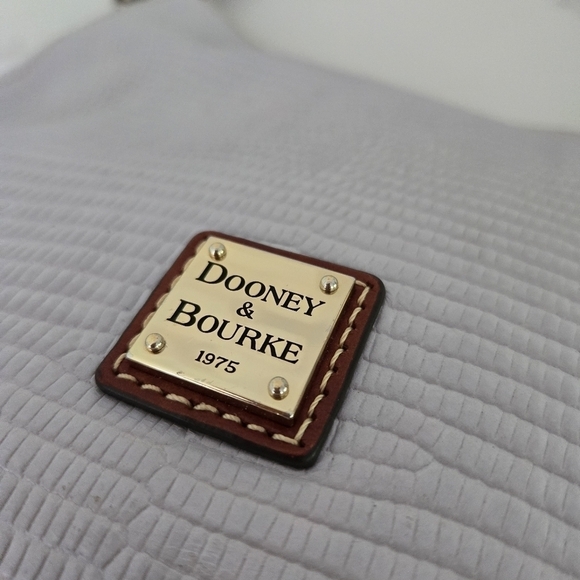 Dooney & Bourke Satchel Lizard Embossed Leather Small Kiley Hobo Handbag Lilac - Picture 2 of 11